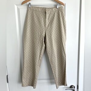 Beige/Cream Pants with Eyelet Design